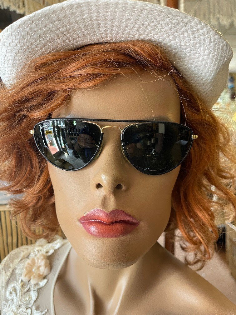 Vintage B&L Ray-Ban Ladies Aviator 59 zonnebril W1565 A50, Zonnebril, Zwart, Ophalen of Verzenden, Zo goed als nieuw