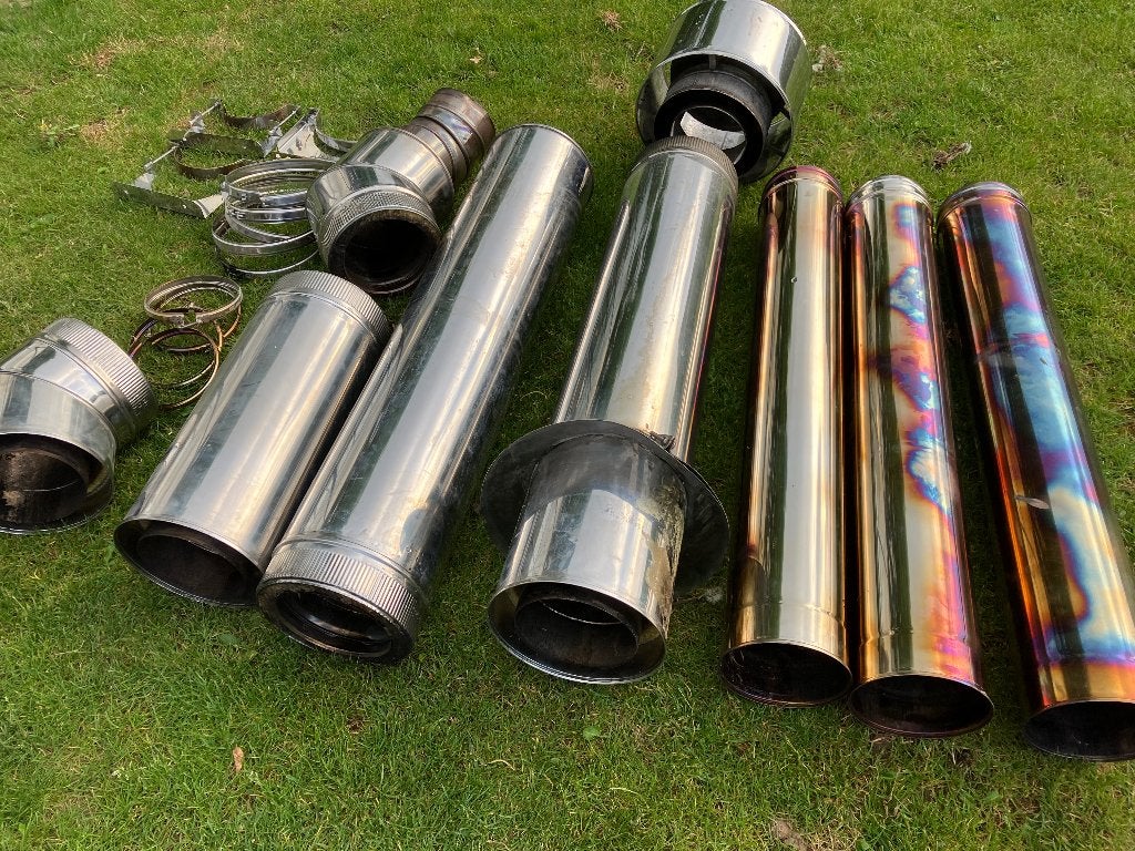 Dubbelwandige inox buizen voor kachel, Ophalen, Gebruikt, Hangend, Overige soorten