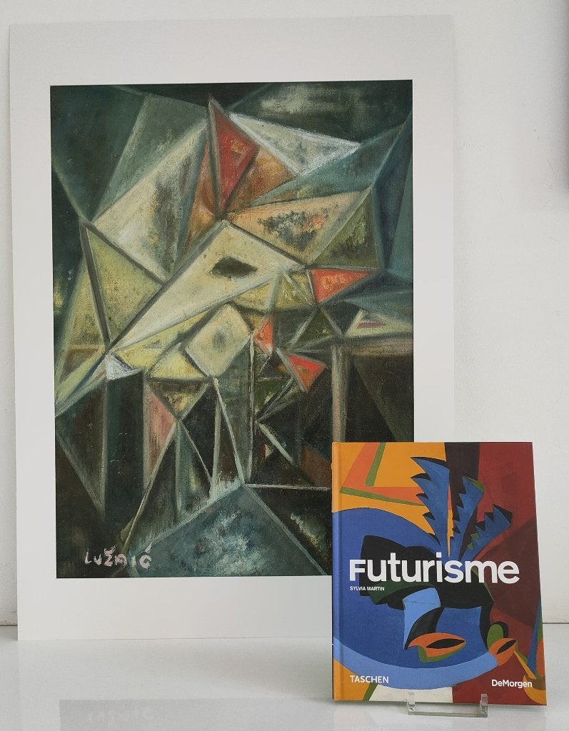 Futurisme/gesigneerd werk (oude schilderkunst) + BOEK., Antiek en Kunst, Ophalen, Paneel