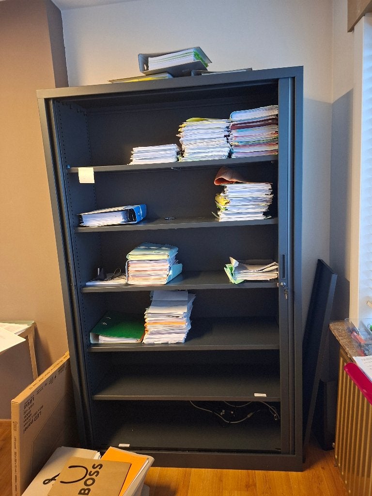 Archiefkast roldeuren, Ophalen, Gebruikt, 100 tot 150 cm, Metaal