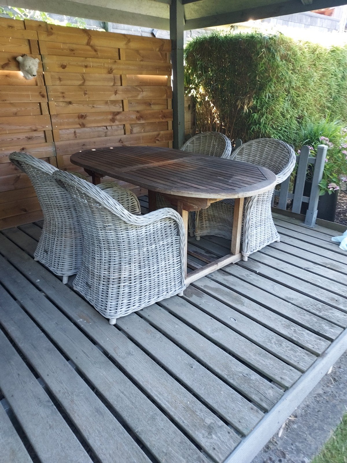 tuintafel met 4 zetels, Chaise, Comme neuf, Enlèvement, 4 places