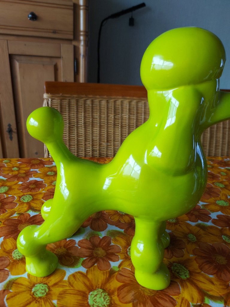 fluor groen beeld poedel, Ophalen of Verzenden