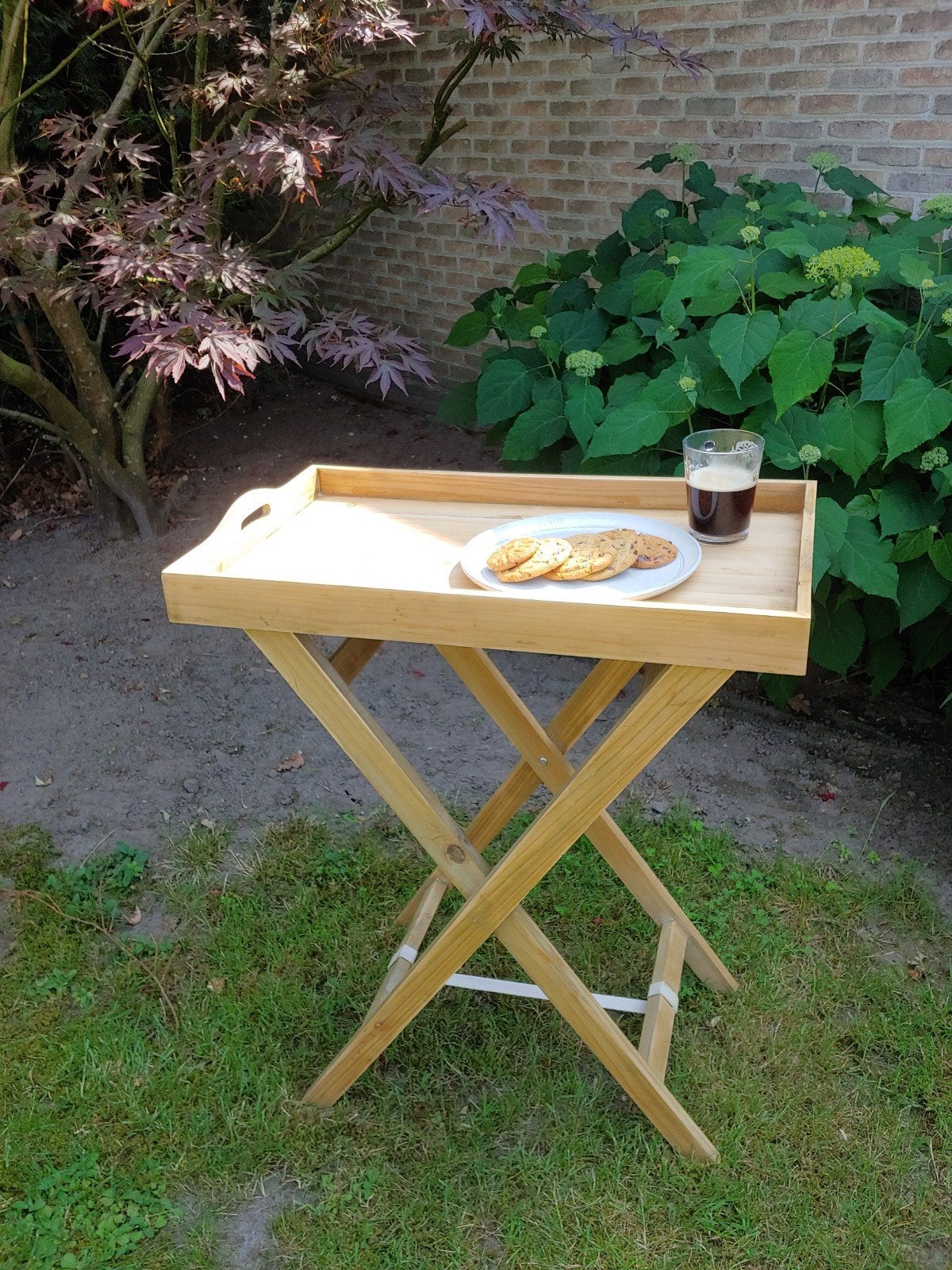 Opvouwbare houten serveertafel / butler tray – 68 x 40 cm, Ophalen