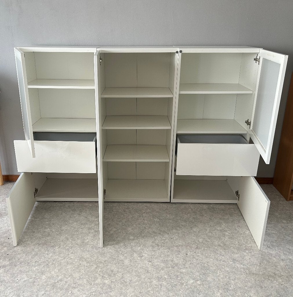 IKEA Besta - 3 meubles de rangement blancs, Enlèvement, Utilisé