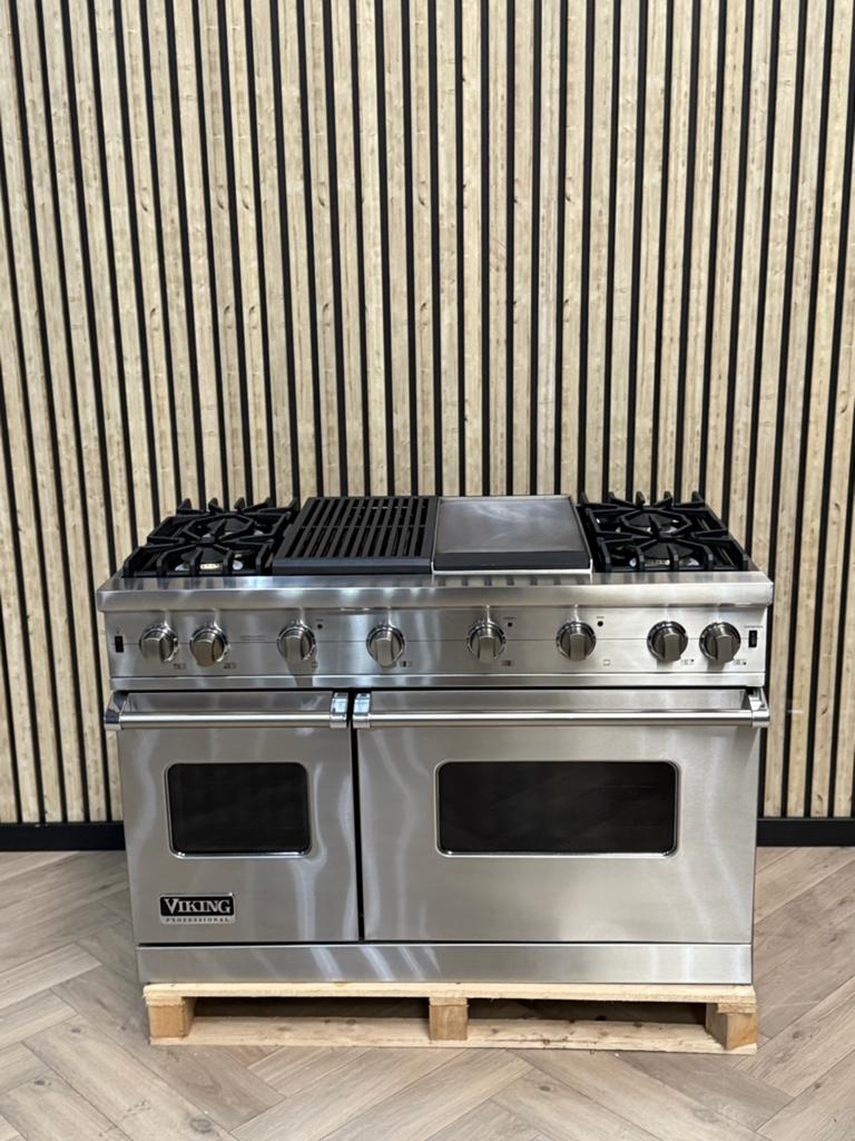 Luxe Viking 121cm Inox Gas met Krachtige Branders + bakplaat, Ophalen of Verzenden, Grill, Gas