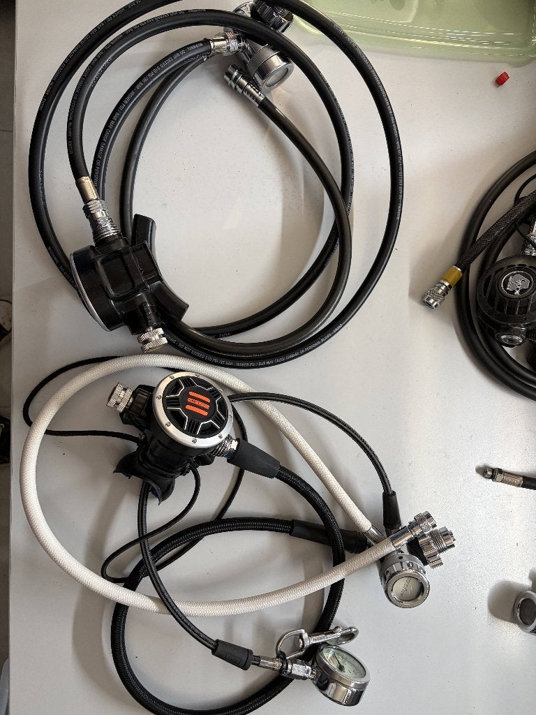 Apeks automatenset met tecline tweede trappen - twinset, Watersport en Boten, Duiken, Ophalen of Verzenden, Gebruikt