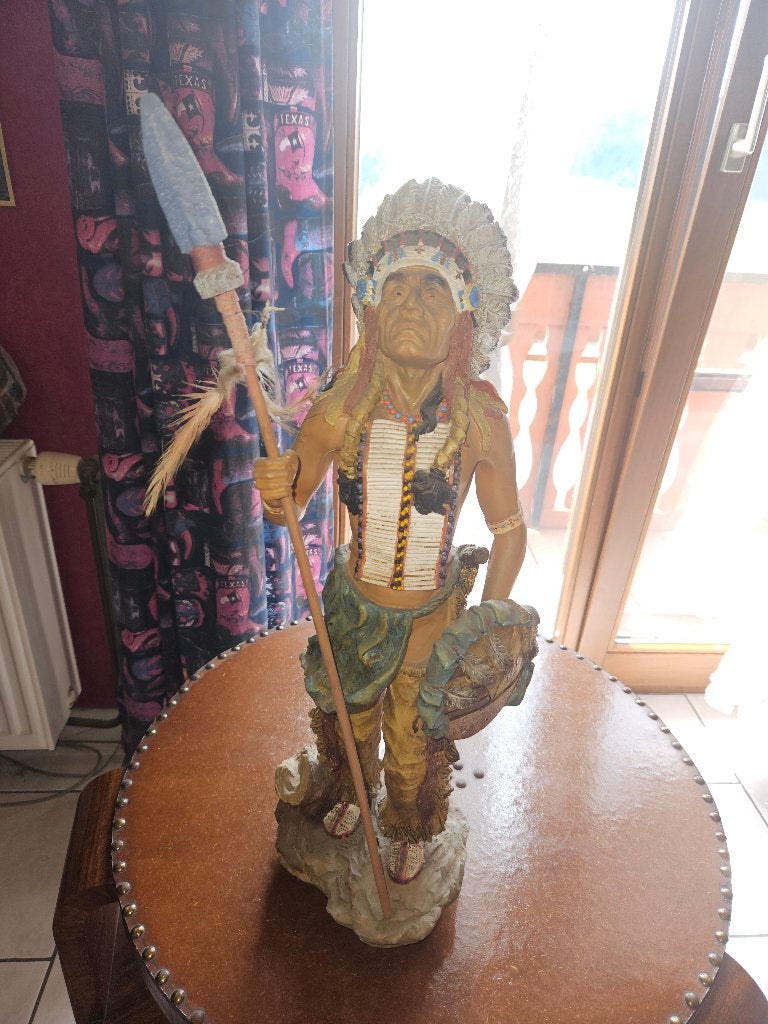 Beeld indiaan met speer, Western, Ophalen of Verzenden