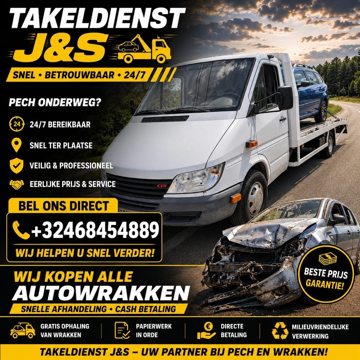 takeldienst en autowrakken, Enlèvement