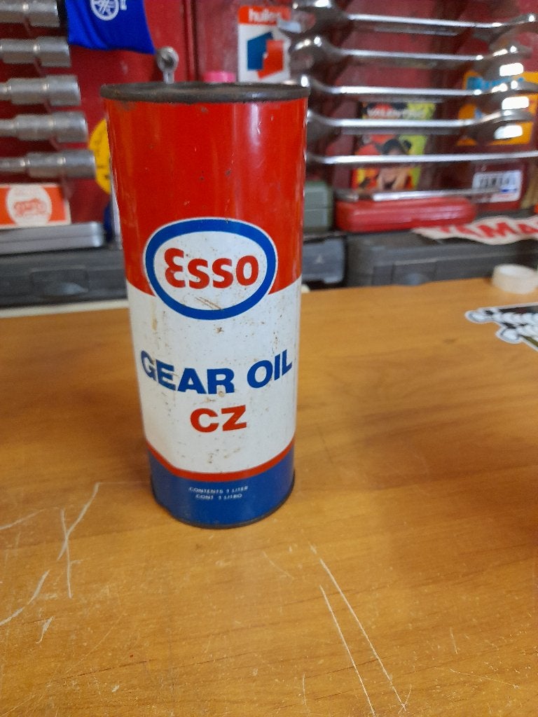 ancien bidon huile plein esso gear oil cz exxon, Enlèvement ou Envoi, Utilisé, Autres types