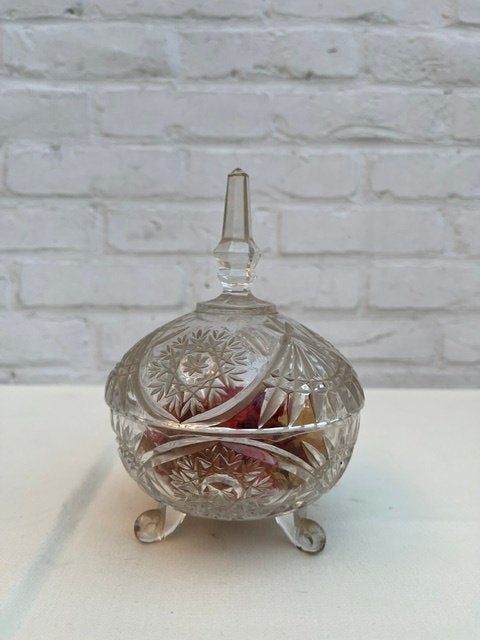 Vintage kristallen snoeppot met deksel, Ophalen
