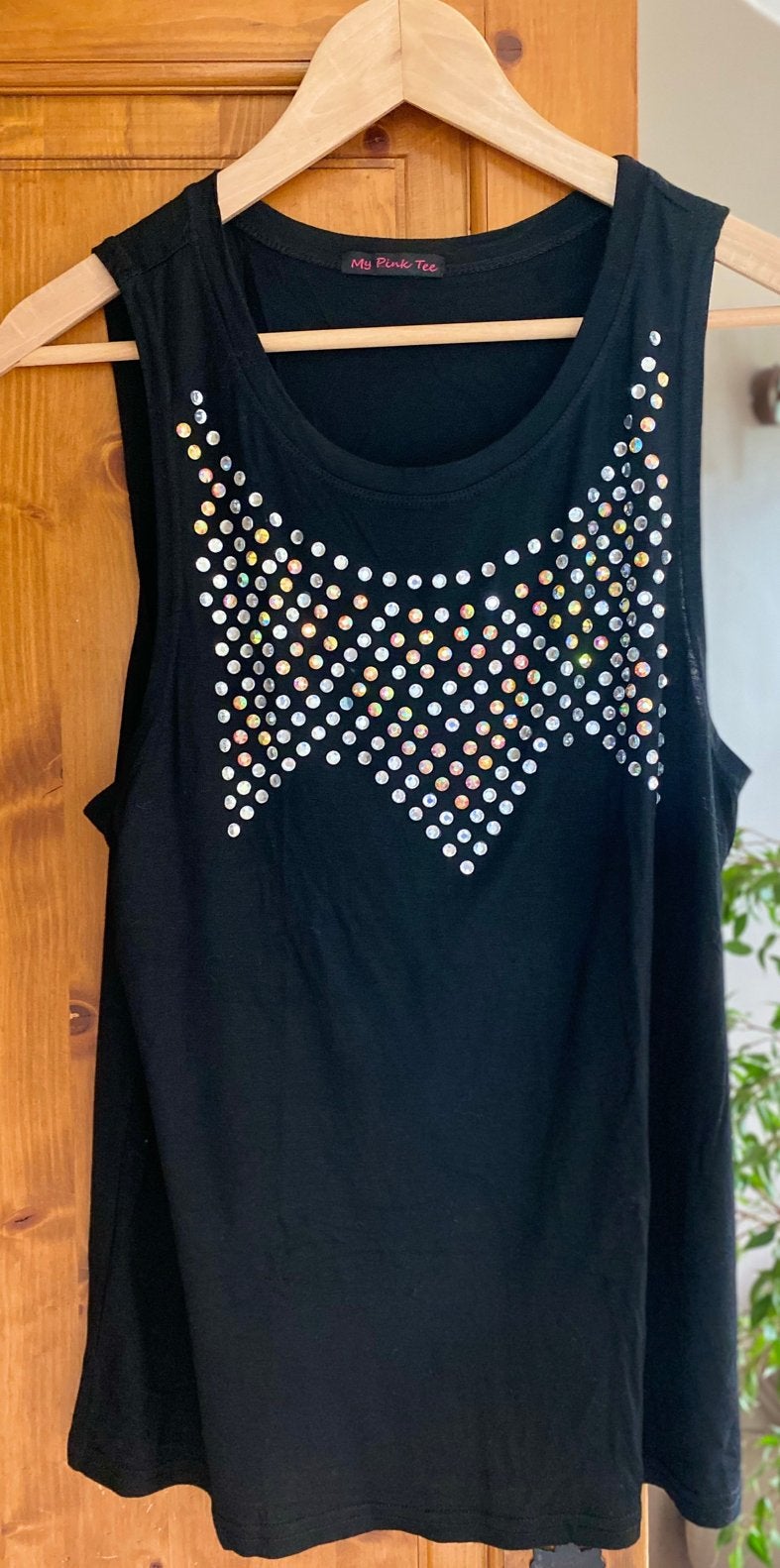 Mooie glitter top dames maat M-L, Maat 38/40 (M), Verzenden, Zwart, Zonder mouw