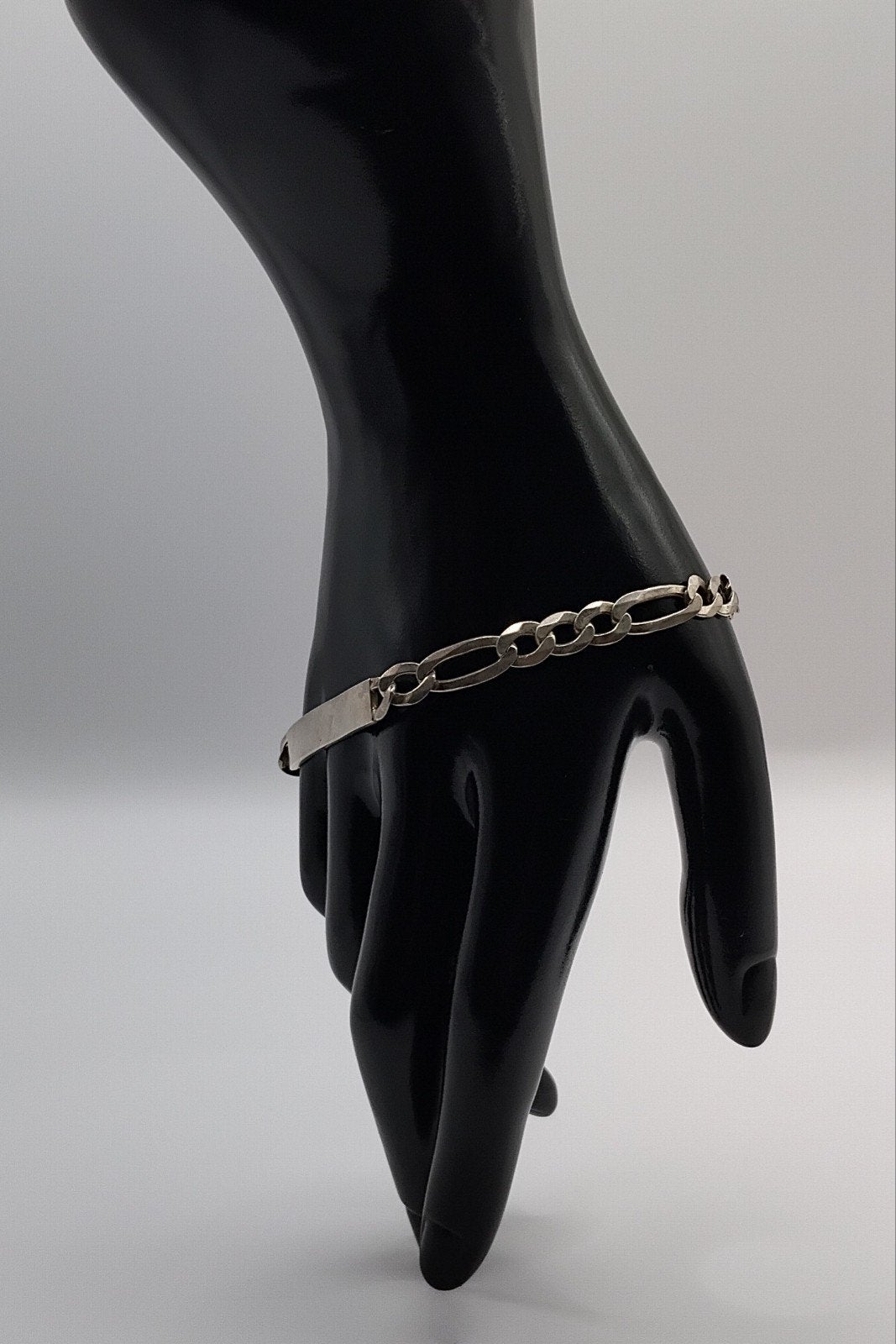 925 zilveren armband met gegraveerde plaat, Ophalen of Verzenden, Gebruikt, Zilver, Zilver