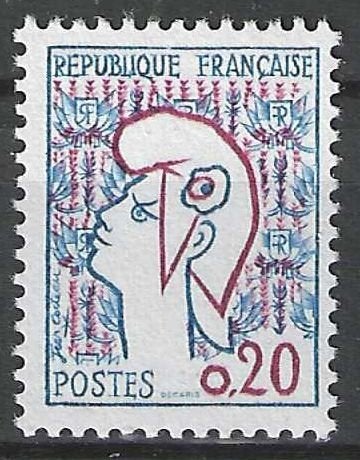 Frankrijk 1961 - Yvert 1282 - Marianne de Cocteau (PF), Verzenden, Postfris