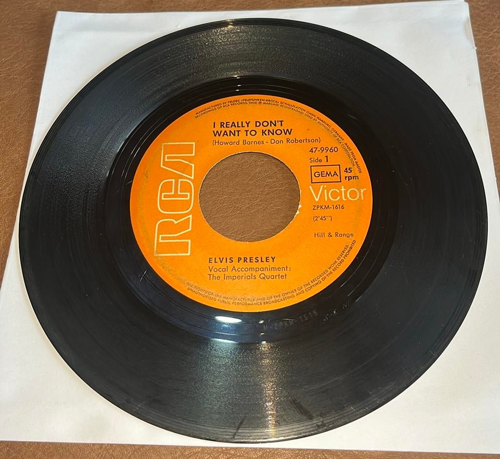 Elvis Presley - I really don’t want to know - 7” vinyl singl, Ophalen of Verzenden, Gebruikt