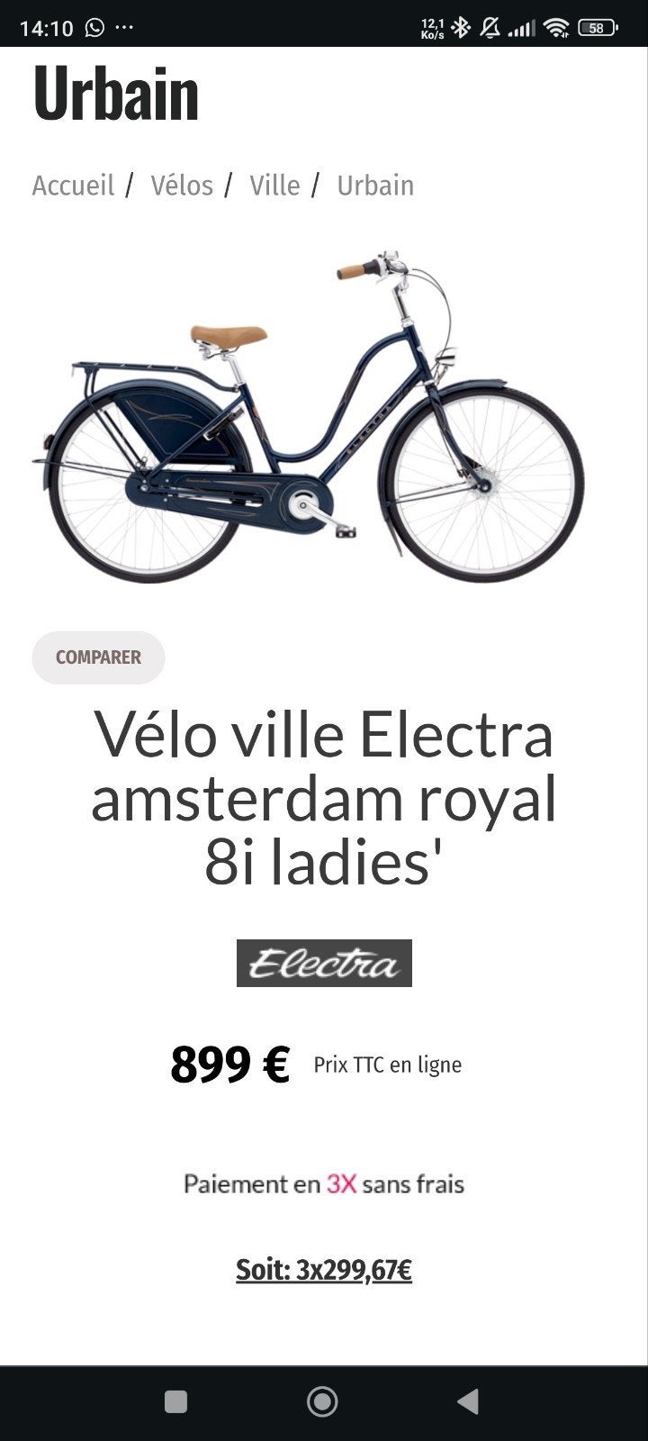 Vélo pour femme, Enlèvement