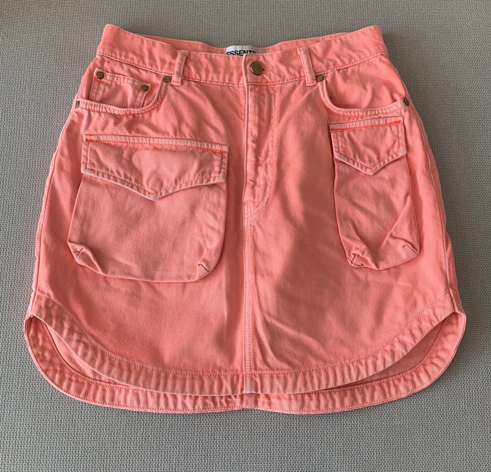 Perzikkleurige rok / jeansrok Essentiel, Maat 38/40 (M), Nieuw, Oranje, Ophalen of Verzenden