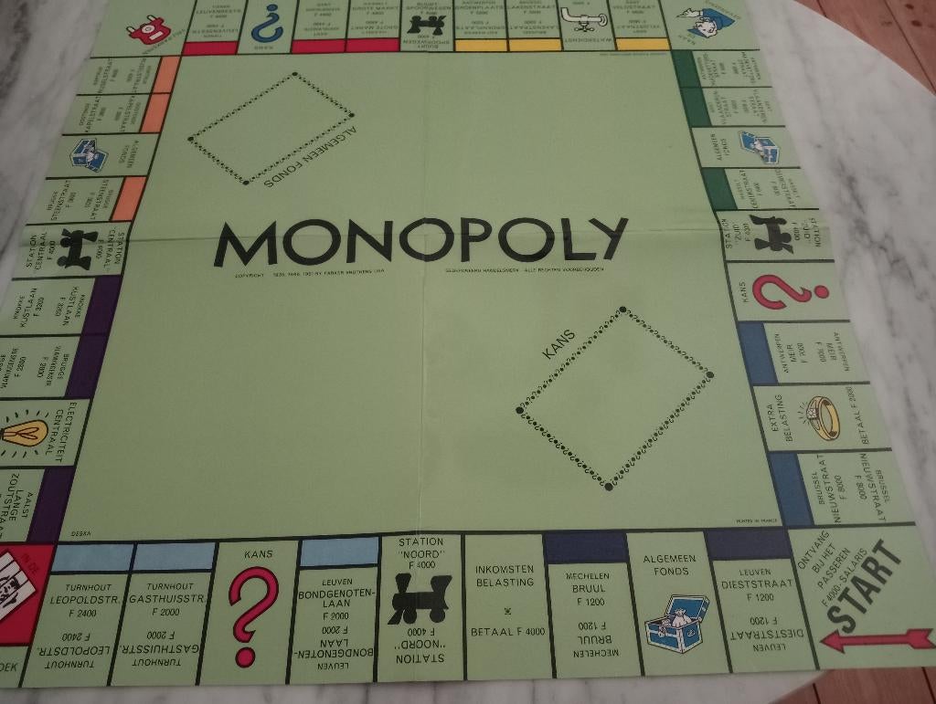Vintage Monopoly Deska Brussel 1961, Enlèvement, Utilisé