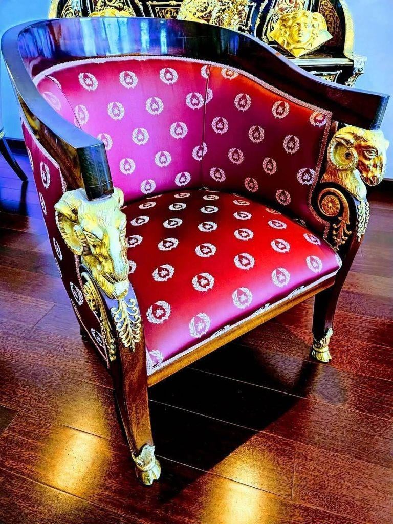 Uitzonderlijke Empire zetel in hout en Brons, Antiek en Kunst, Antiek | Meubels | Stoelen en Sofa's, Ophalen