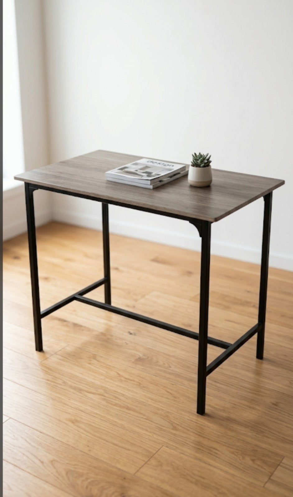 industriële metalen houten tafel, Huis en Inrichting, Ophalen, Metaal