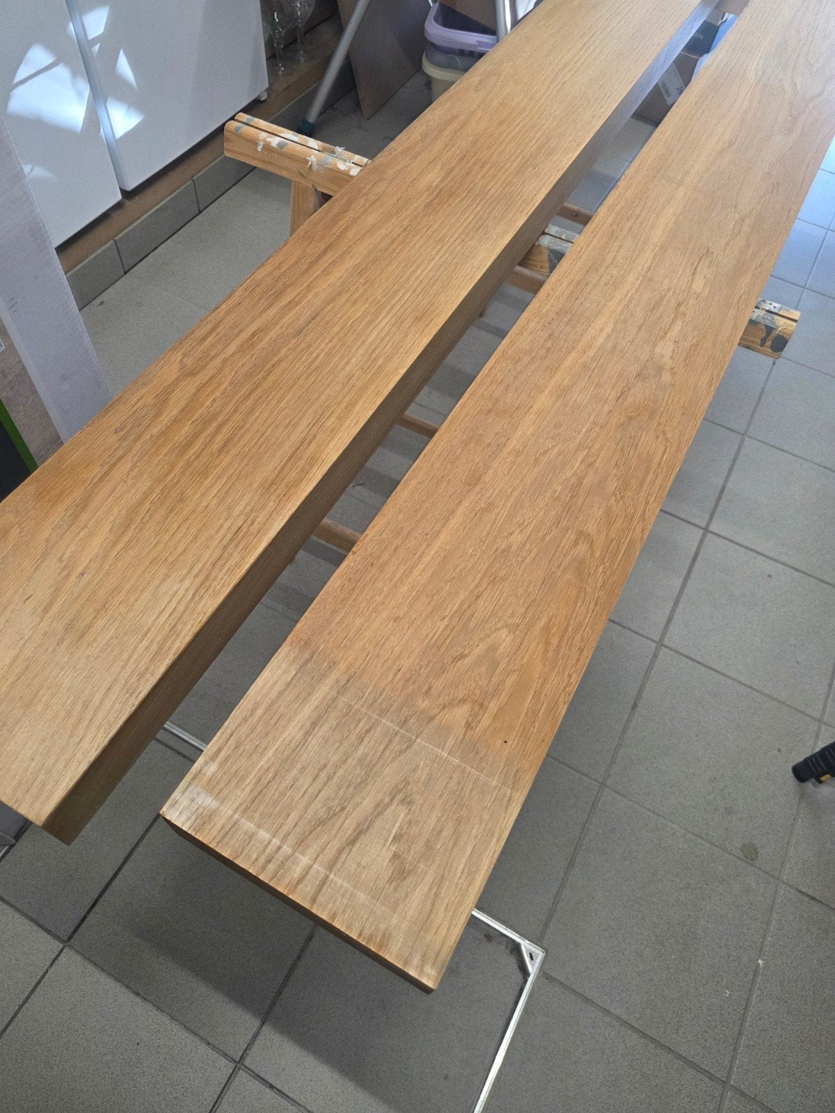 5 eiken balken te koop. Lengte 2400mm, Bricolage & Construction, Bois & Planches, Enlèvement, Chêne
