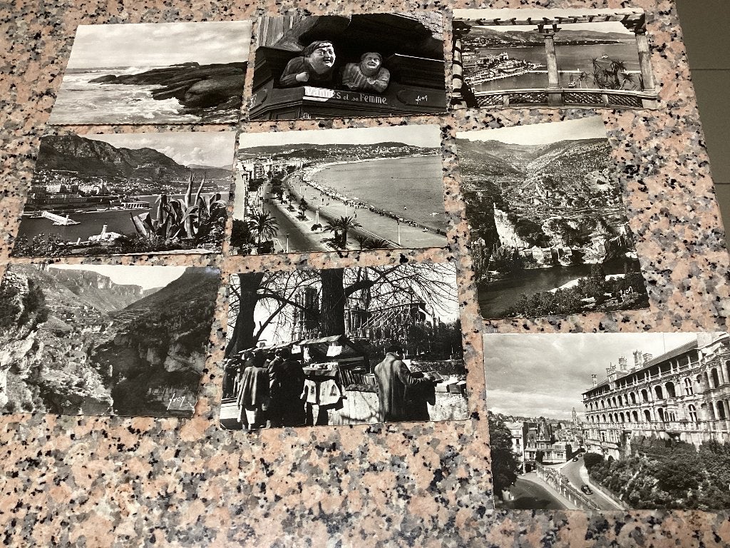 Lot de 9 cartes postales anciennes avec photos France, Enlèvement ou Envoi, 1940 à 1960, Affranchie, France