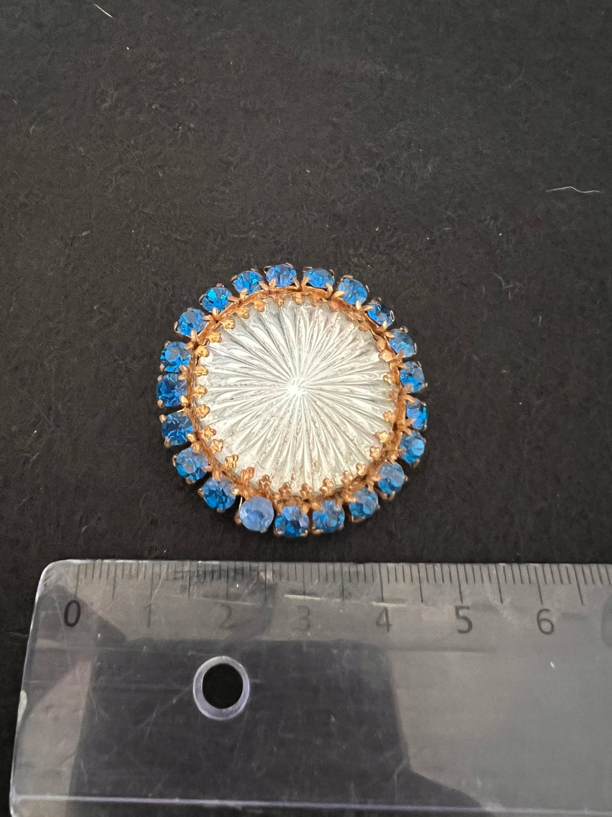Oude broche, Ophalen of Verzenden, Zo goed als nieuw, Blauw