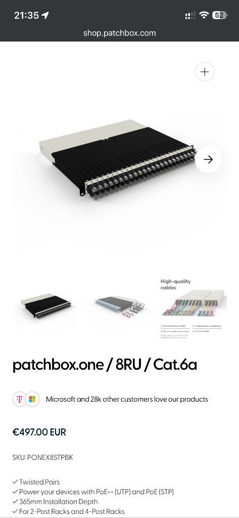 Boîte de brassage RJ45 cat6 de 19 pouces, super pratique, Enlèvement ou Envoi, Comme neuf