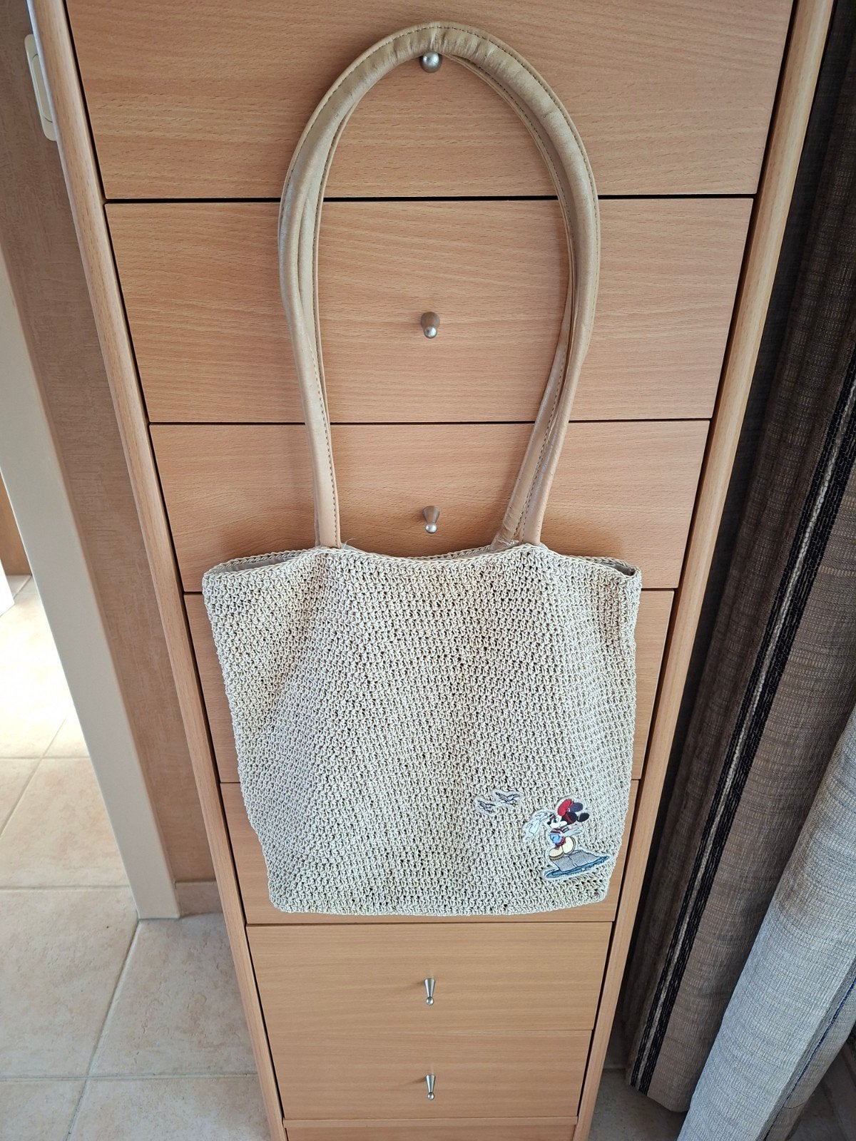 Handtas Minnie Mouse, Ophalen of Verzenden, Gebruikt, Beige, Handtas