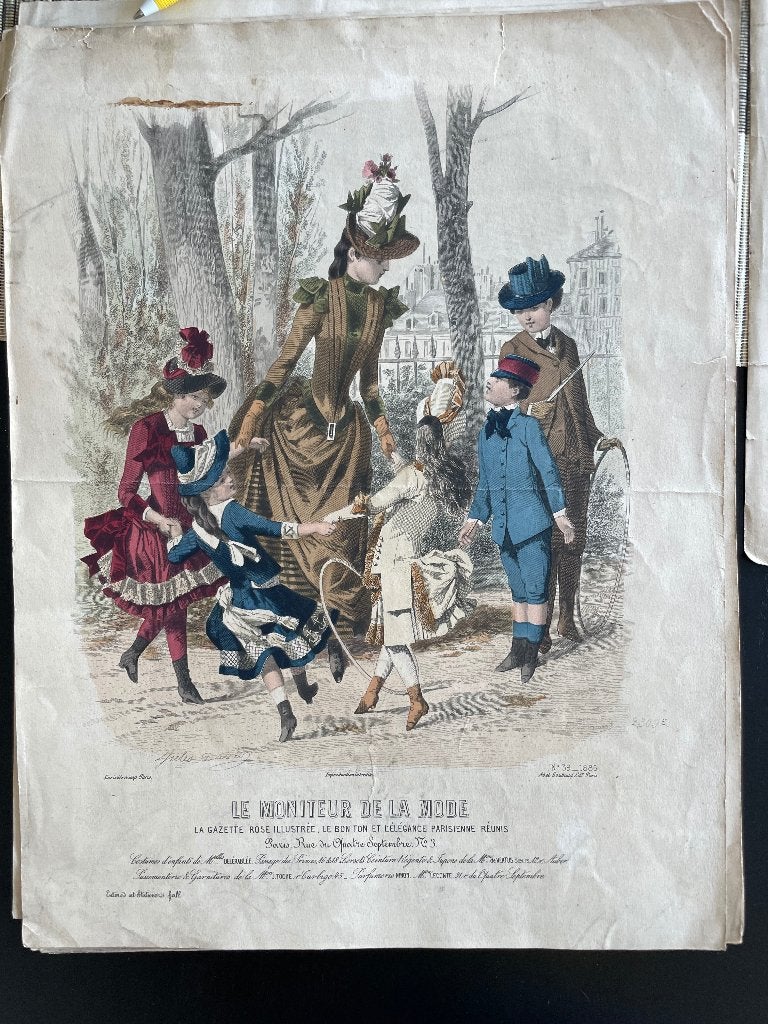 Gravures de mode originales par Jules David, Mode, Gravure, Signé, 36 cm