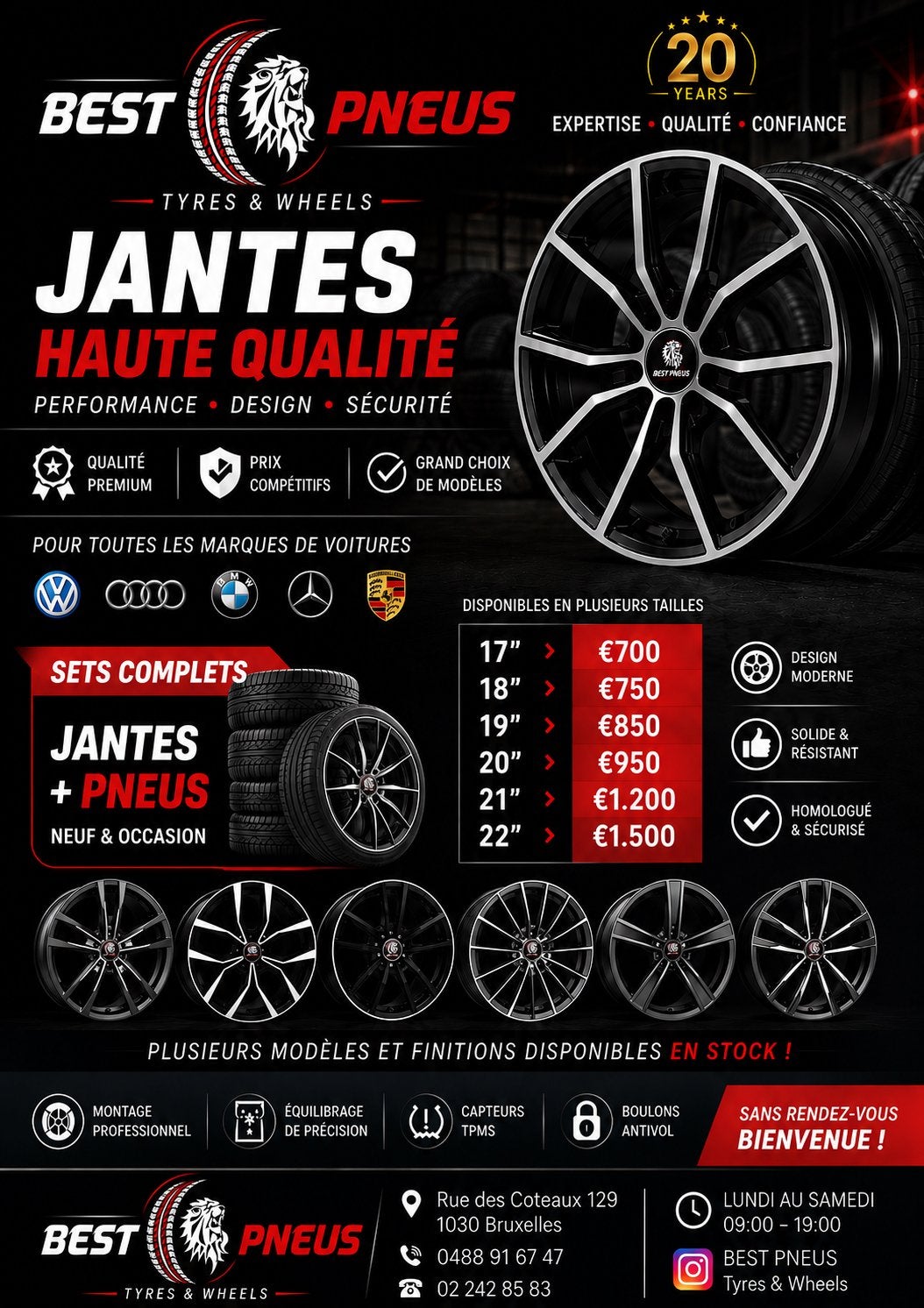 JANTES VELGEN WHEELS NEUFS OCCASION - BEST PNEUS -, Enlèvement, Neuf