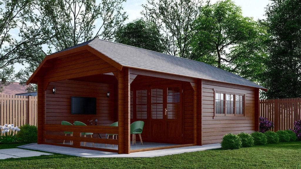 NOUVELLE cabane en rondins Wolfskap W4x4+3, Envoi, Neuf