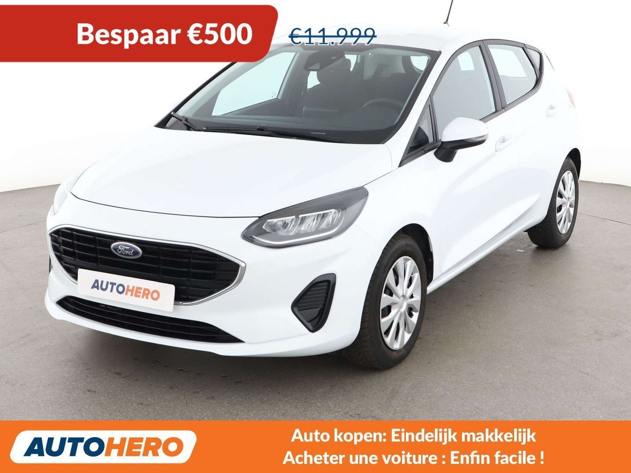Ford Fiesta 1.0 EcoBoost Cool&Connect (bj 2023), Auto's, Stof, Gebruikt, Wit, https://public.car-pass.be/vhr/2d338a88-91dc-496e-9f41-3e46e4c3ebbd
