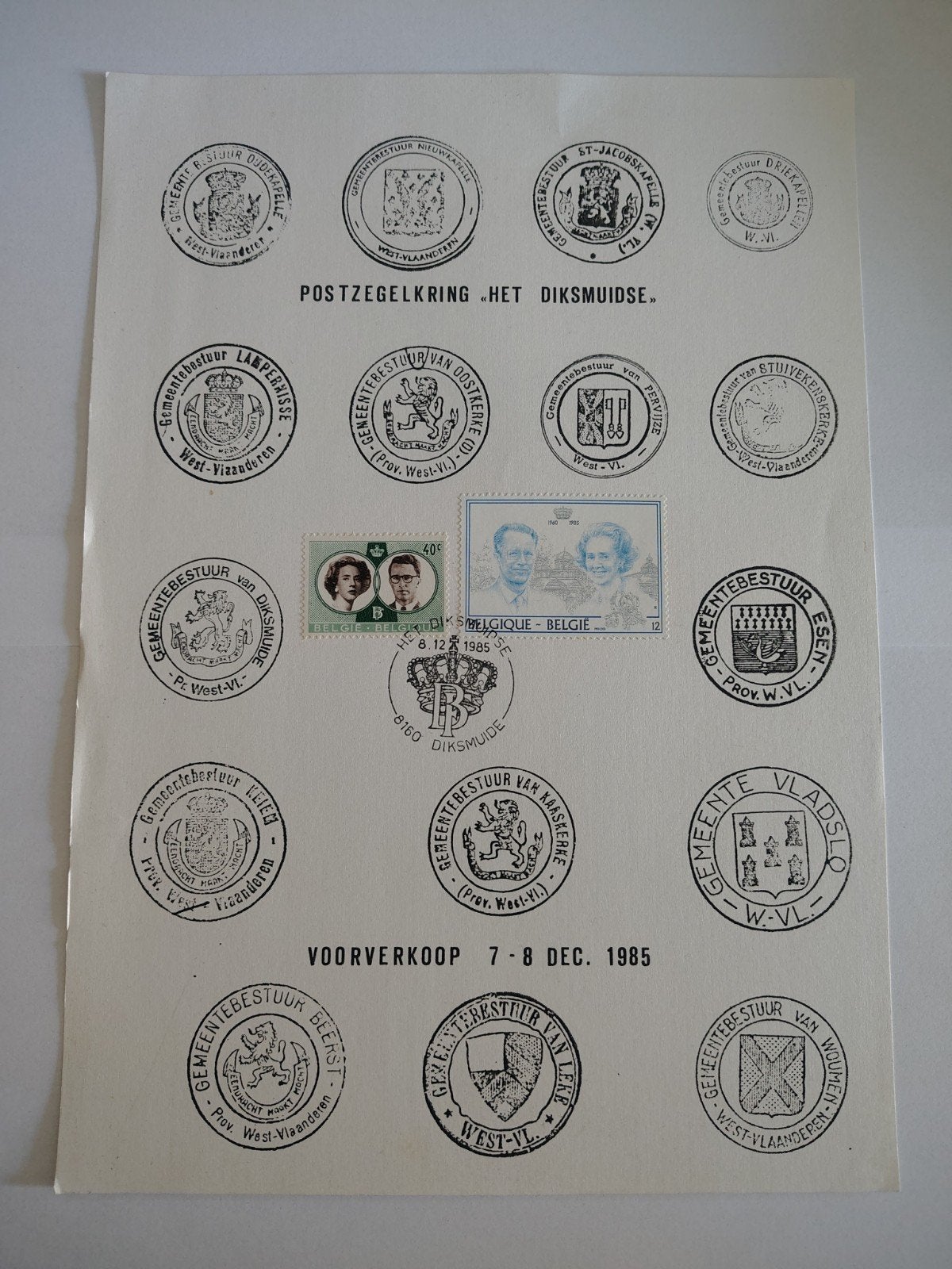 POSTZEGELKRING "HET DIKSMUIDSE" Diksmuide VOORVERKOOP, Ophalen of Verzenden