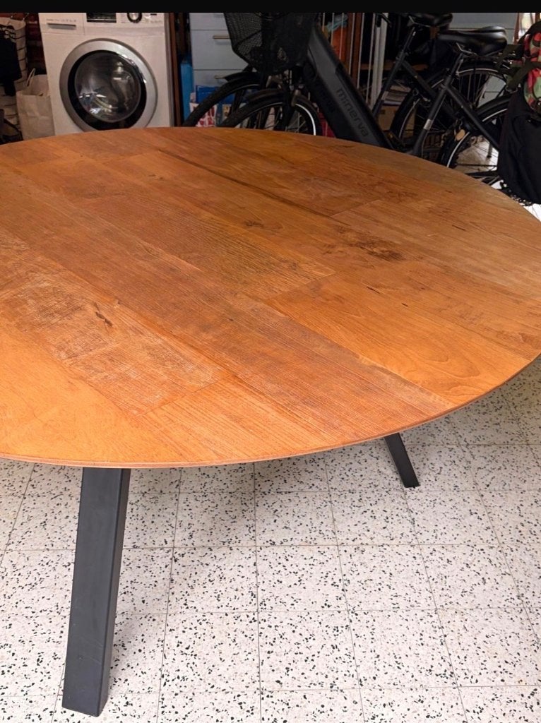 Tafel juntoo, Ophalen, Kersenhout, Rond, Vijf personen of meer