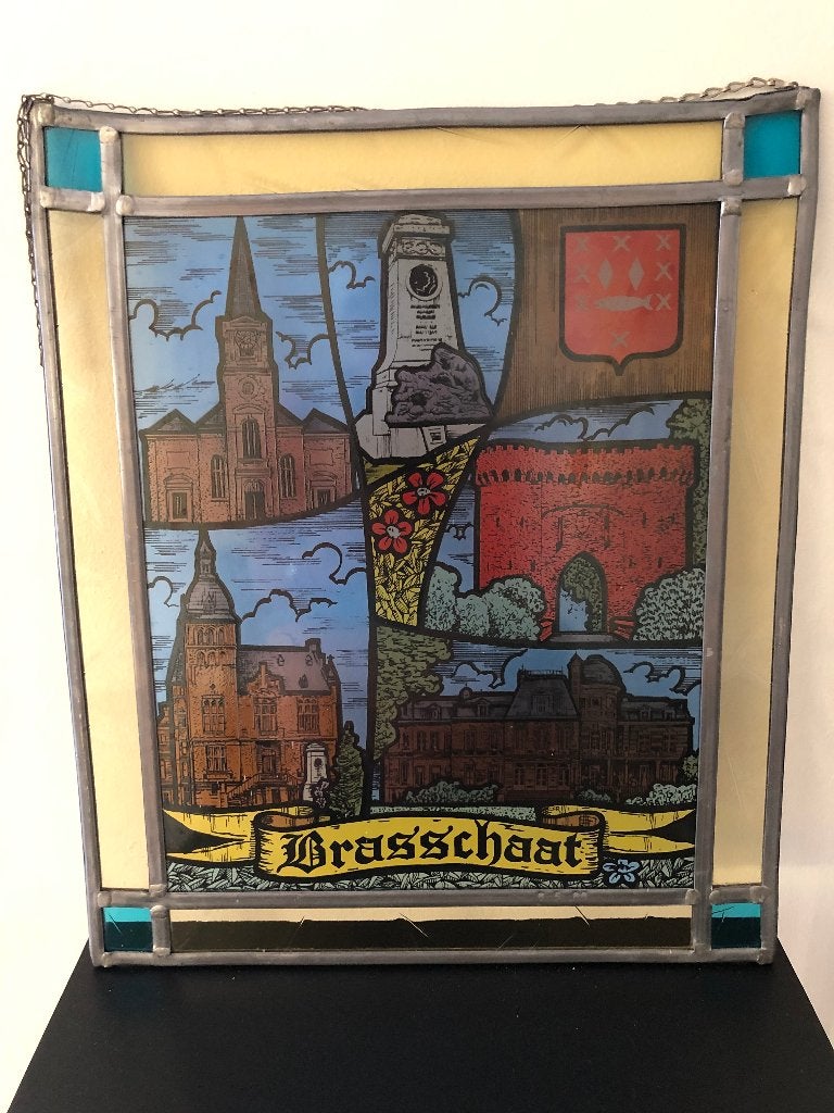 glasraam gemeente Brasschaat, Ophalen, Gebruikt, 37 cm, Glas