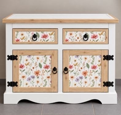 Meuble commode de rangement – Esprit Chic et Floral, Maison & Meubles, 25 à 50 cm, Moins de 100 cm, Comme neuf, 100 à 150 cm