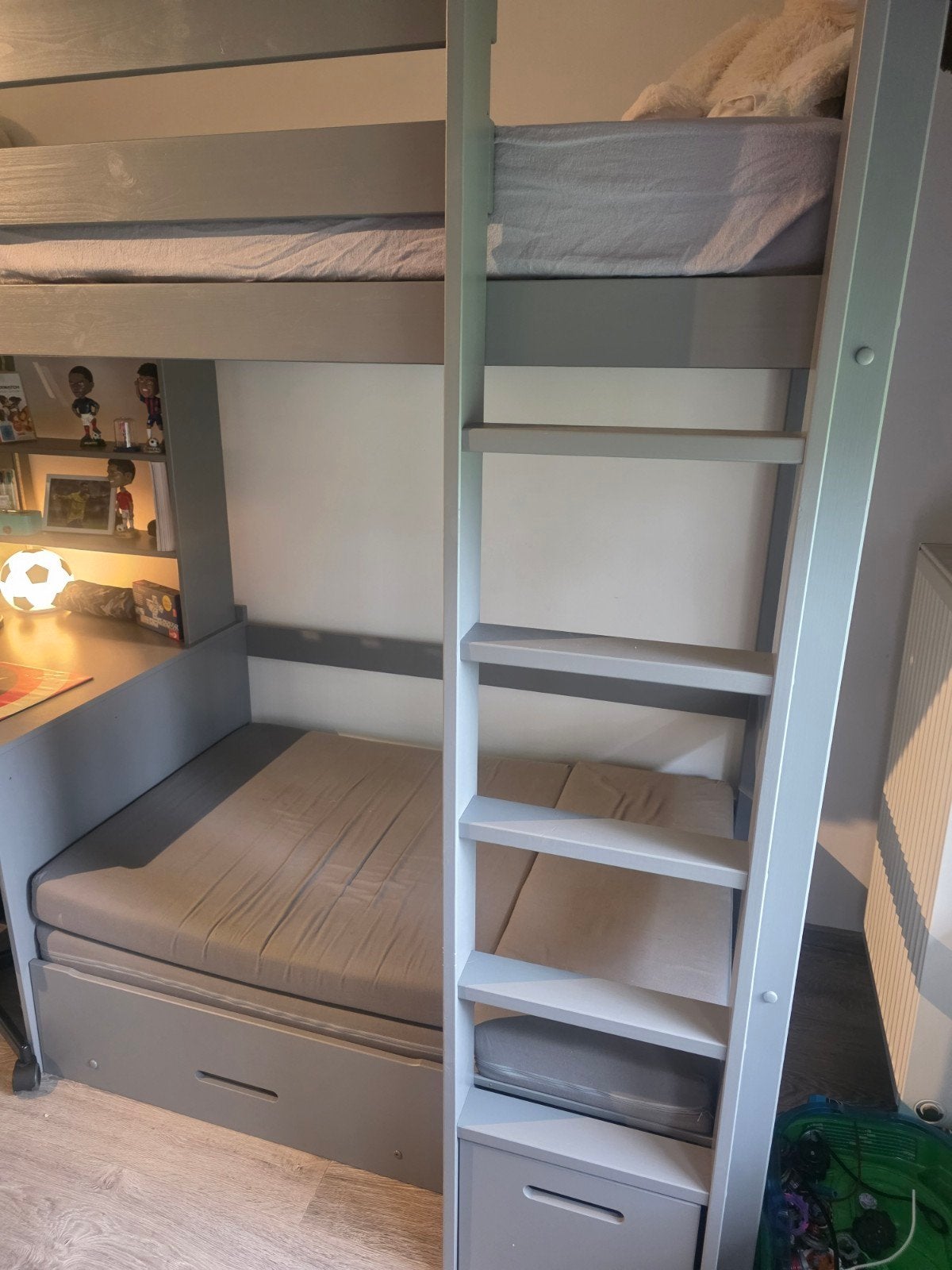 lit, Maison & Meubles, Chambre à coucher | Lits, Enlèvement, Comme neuf, Une personne, Gris
