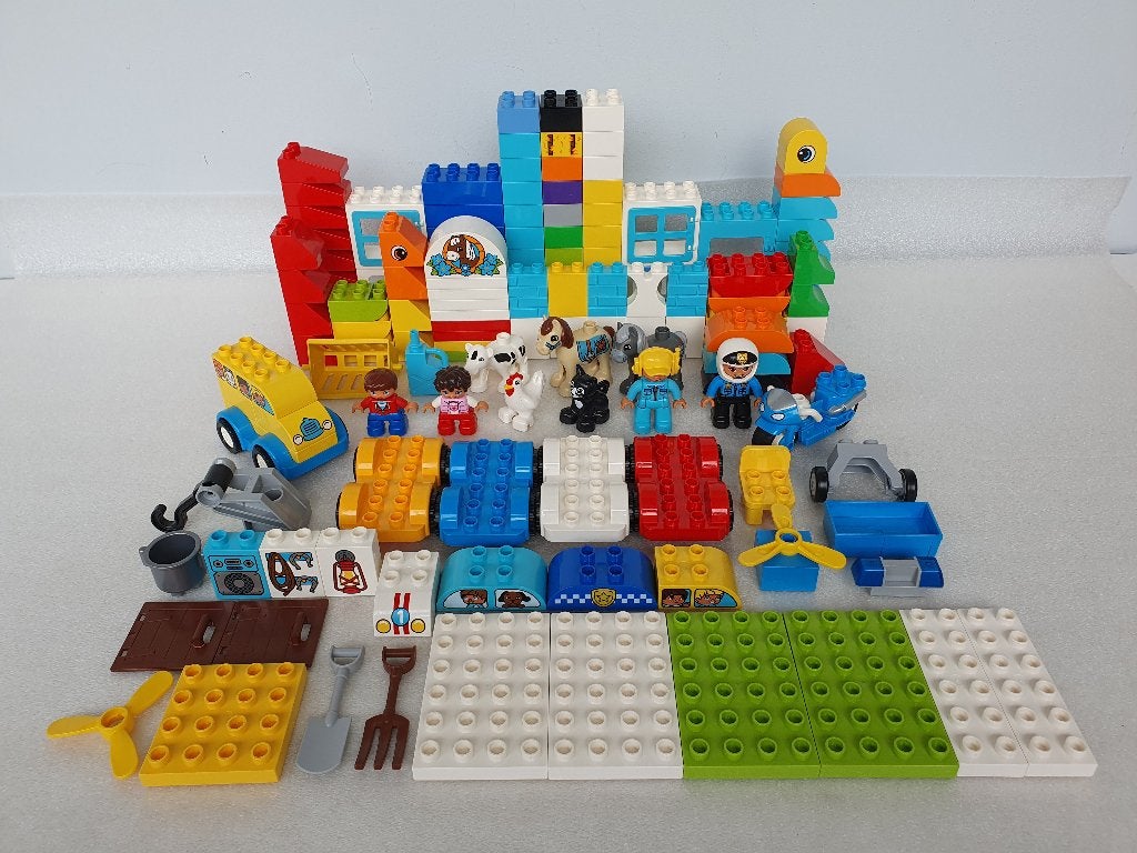Lot Lego Duplo 150+ onderdelen met o.a. 9 figuren en dieren, Enfants & Bébés, Jouets | Duplo & Lego, Utilisé, Duplo, Briques en vrac