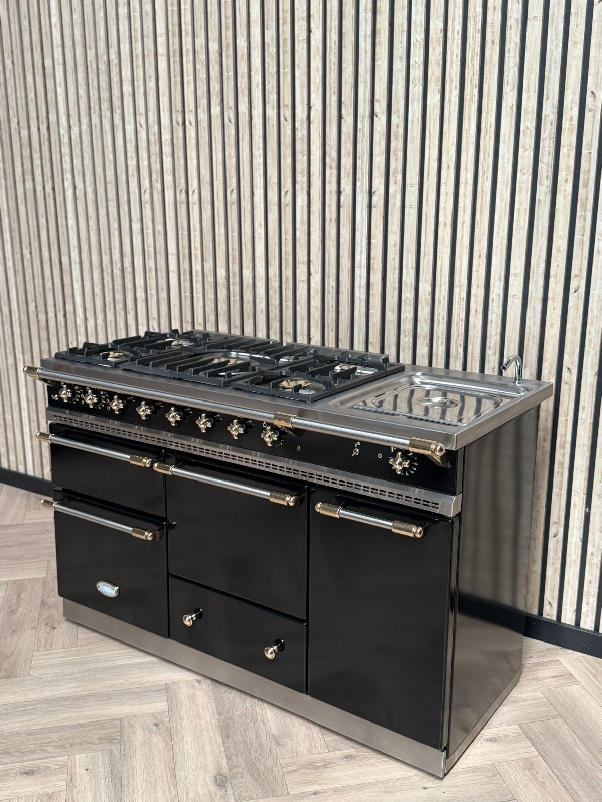 Lacanche Gas Zwart 140cm + Pizza oven + Hete Lucht, Ophalen of Verzenden, Grill, Elektrisch