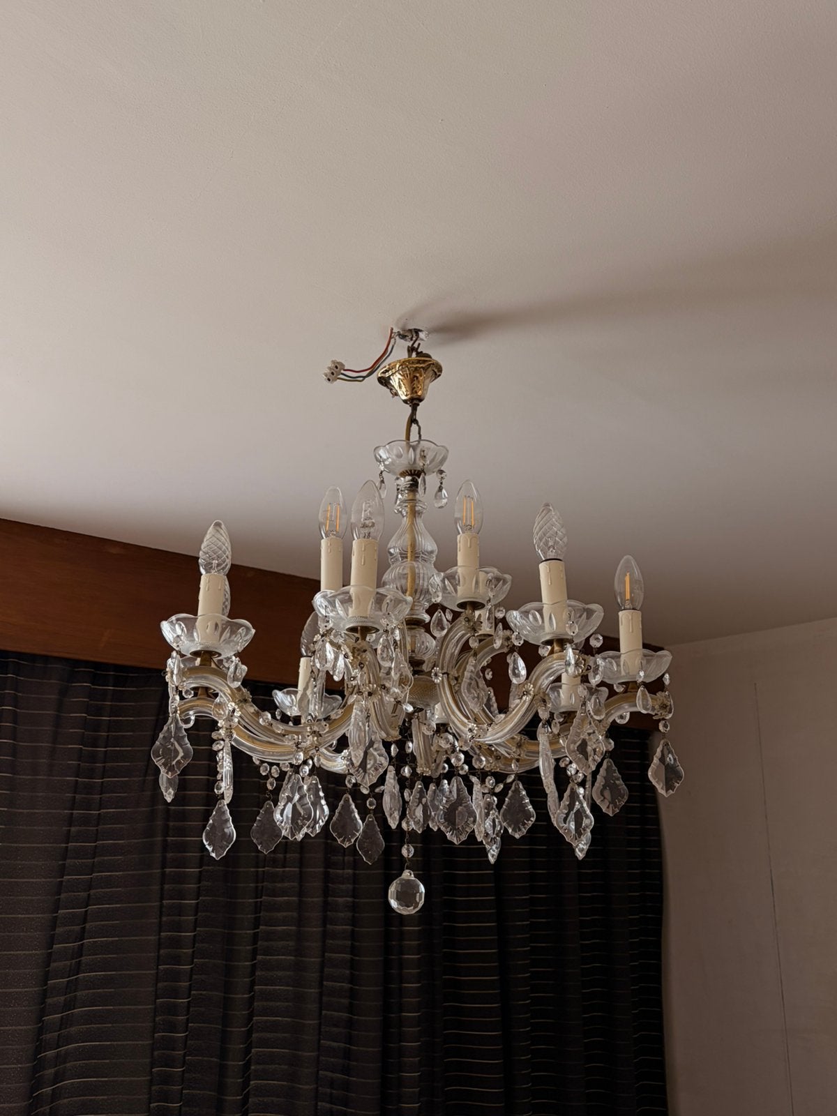 Te geef: Kroonluster, Huis en Inrichting, Ophalen, Gebruikt, Glas