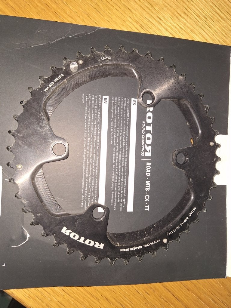 Rotor tandwiel - BCD 110x4 | rond - buitenkant - zwart, Ophalen of Verzenden, Zo goed als nieuw, Aluminium, Racefiets