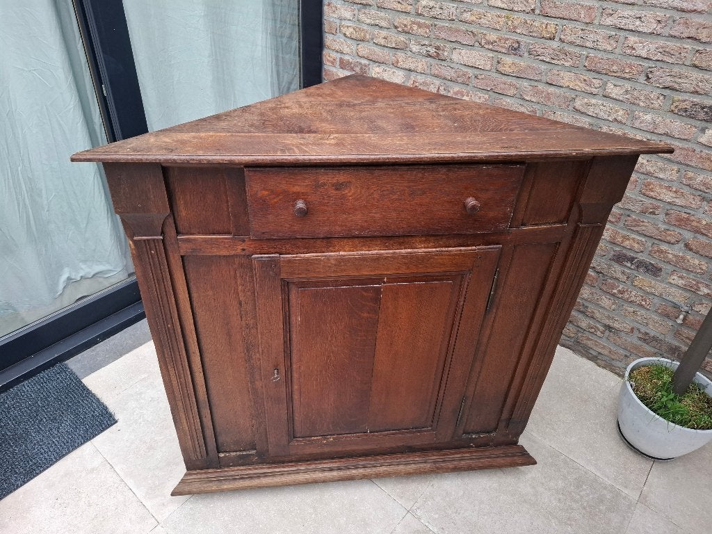 Encoignure / buffet d'angle / meuble de coin CHÊNE, 100 à 150 cm, Enlèvement, Utilisé, Chêne