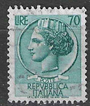 Italie 1955/1960 - Yvert 718A - Munt van Syracus - 70 l (ST), Verzenden, Gestempeld