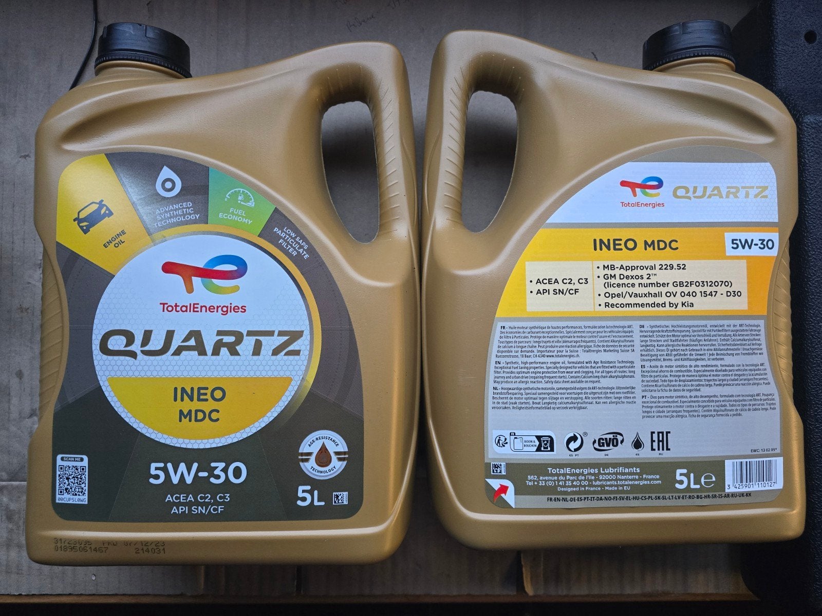 Huile moteur Total 5W30 5l Quartz INEO mdc MB GM OPEL KIA, Enlèvement
