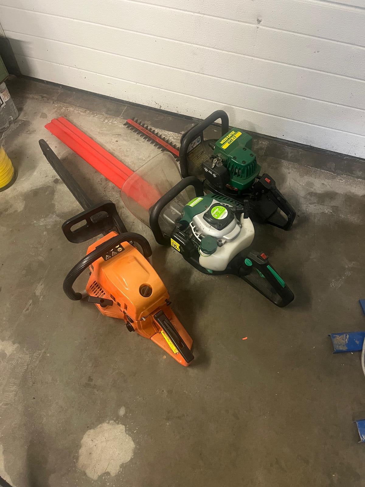 3 benzine heggenscharen ( €180 samen), Tuin en Terras, Ophalen, Zo goed als nieuw