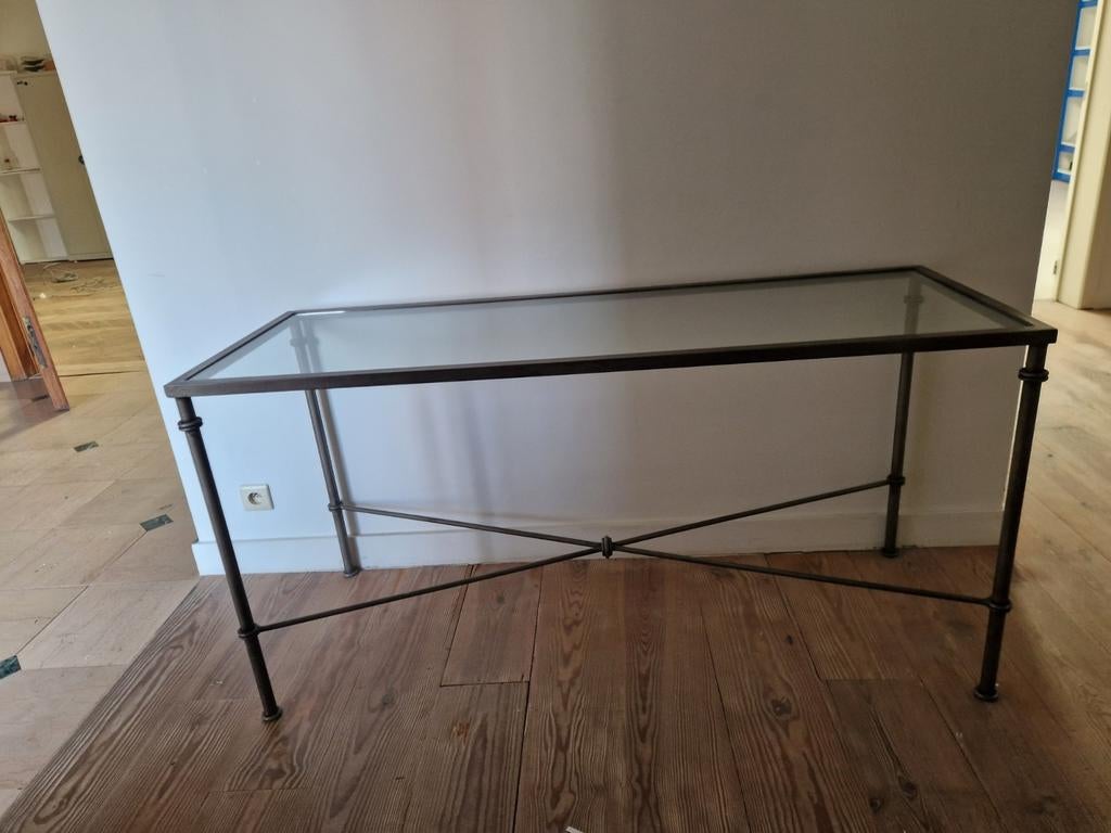 Console en verre avec structure en métal - table d'appoint, Enlèvement, Verre