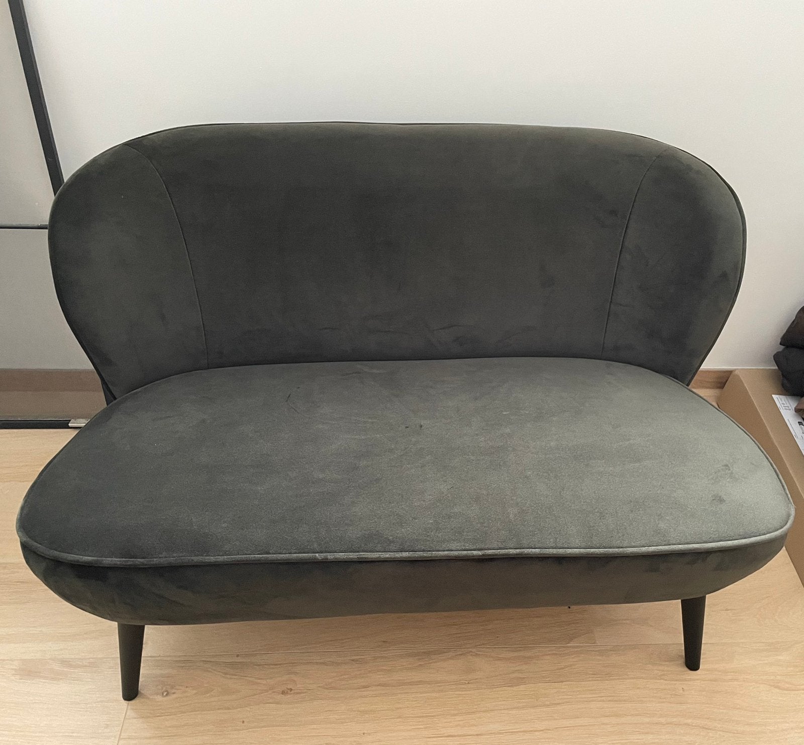 WOOOD bankje met rugleuning donker groen, Ophalen, Minder dan 150 cm, Stof, Nieuw