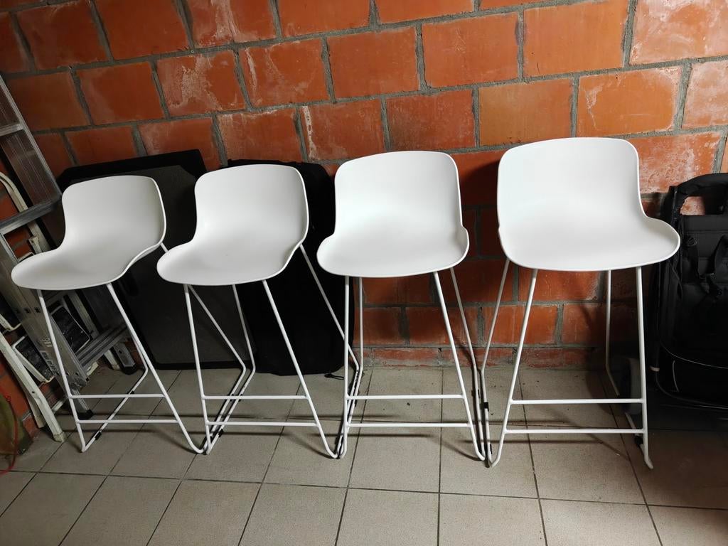 Chaises de bar blanches, 4 pièces État neuf., Enlèvement