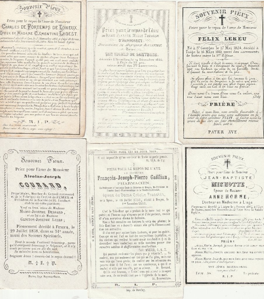 Anciennes cartes de prière françaises (voir photos), Collections, Envoi, Image pieuse