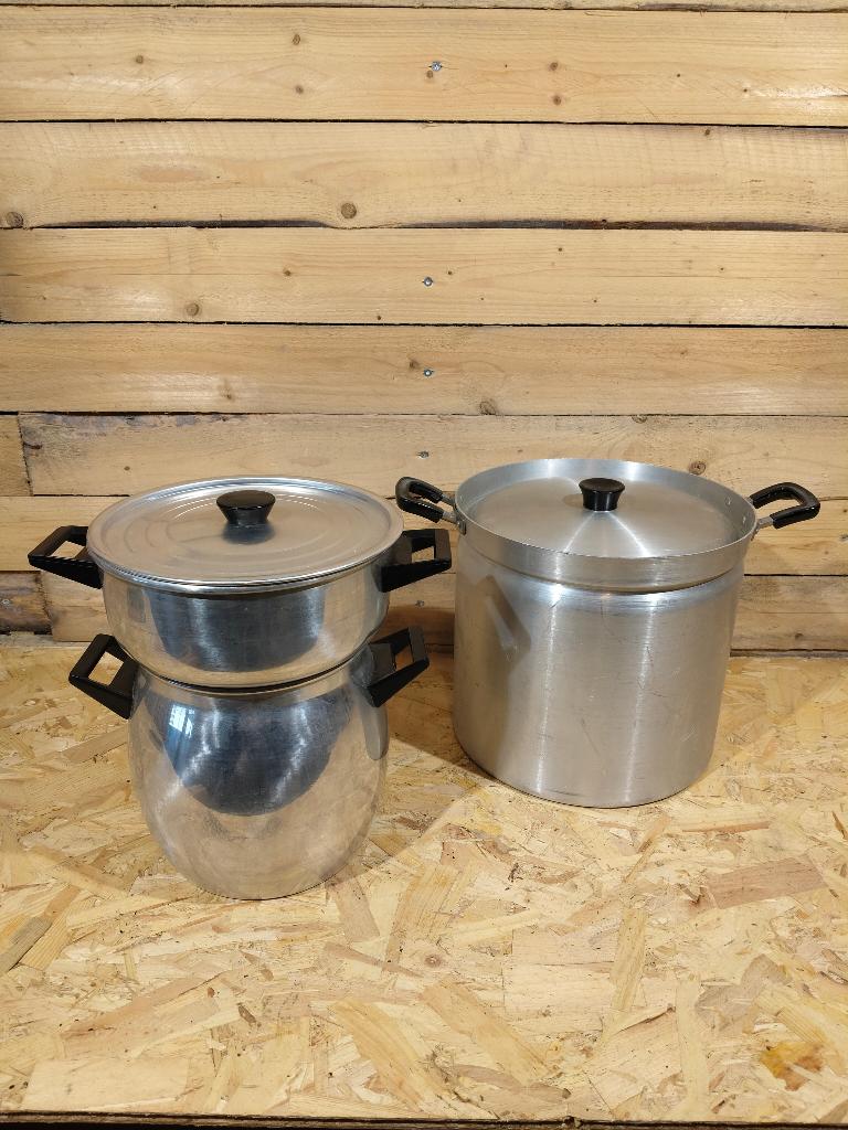 Couscoussière + grande casserole., Aluminium, Comme neuf, Enlèvement, Plaque céramique